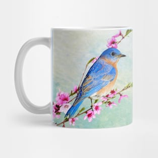 Male Bluebird Perched on Branch Mug